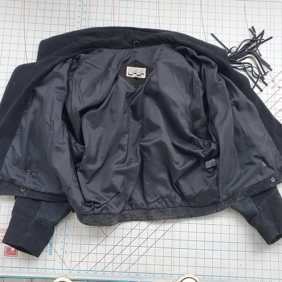 Black Vintage Suede Fringe Yearbook Jacket size Medium!! - Picture 11 of 11